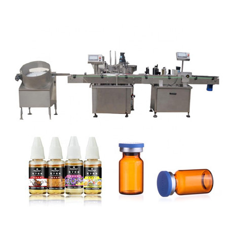 Plugging Oil Vapor E-Liquid Plugging Capping Labelling Machine For 15ml 20ml 50ml 50ml Amber Bottle